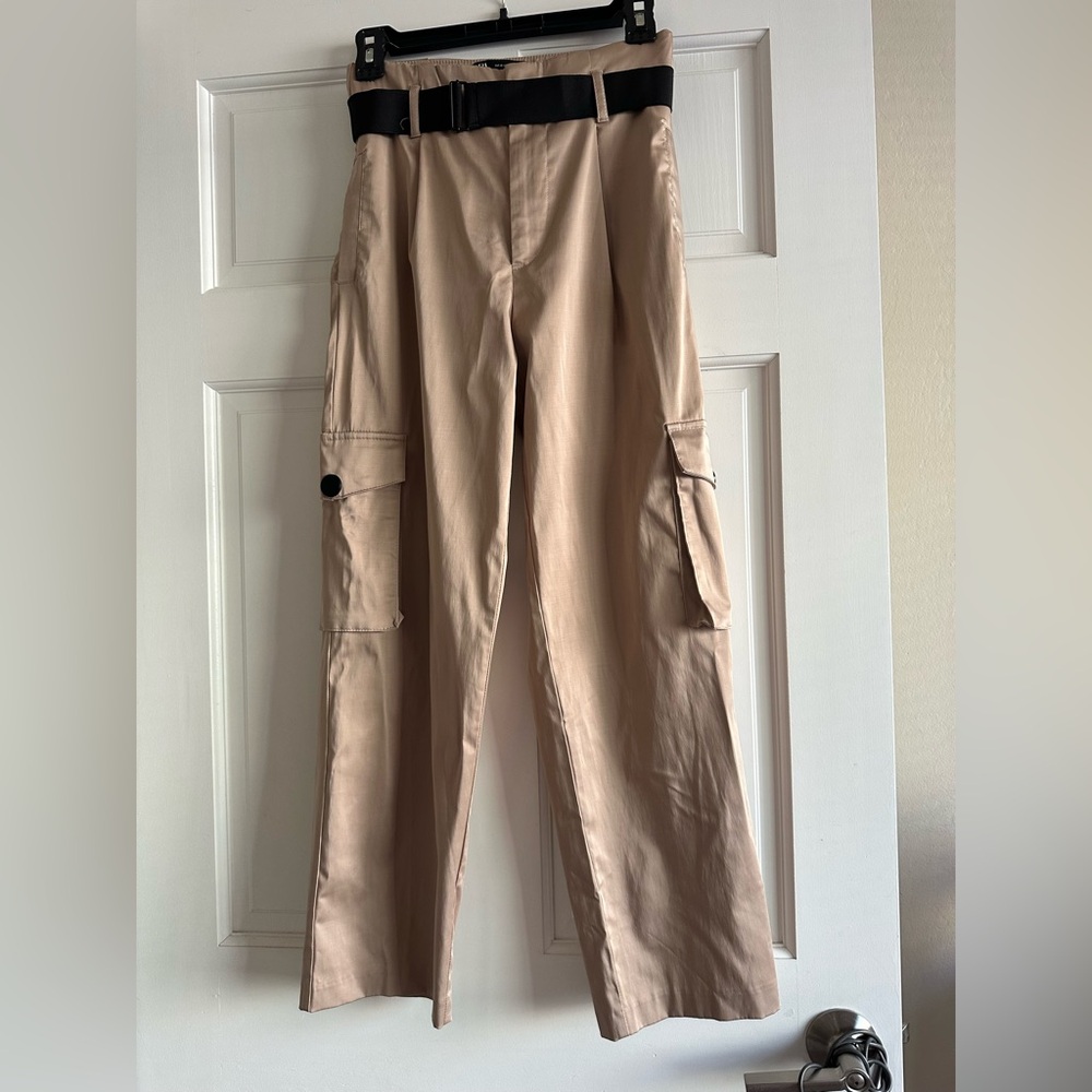 Zara satin cargo pants
